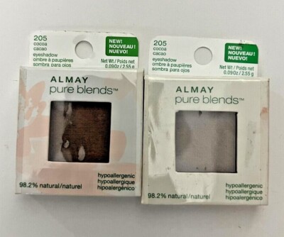LOT OF 2 ALMAY PURE BLENDS EYESHADOW 205 COCOA 0.09oz EACH SEALED