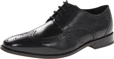 Florsheim CASTELLANO WGOX Mens MEDIUM и EXTRA WIDE Черные классические туфли Wingtip