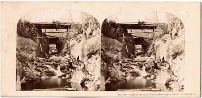 U.S.A.USA.Nancy's Bridge,White Mountain,New Hampshire.U.S.Photo Stereo Circ 1859