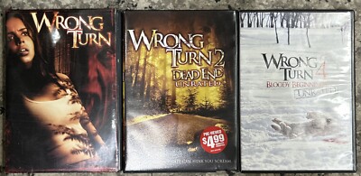 Lot Of 3 Horror DVD: Wrong Turn (screener), Wrong Turn 2: Dead End, & 4 Bloody