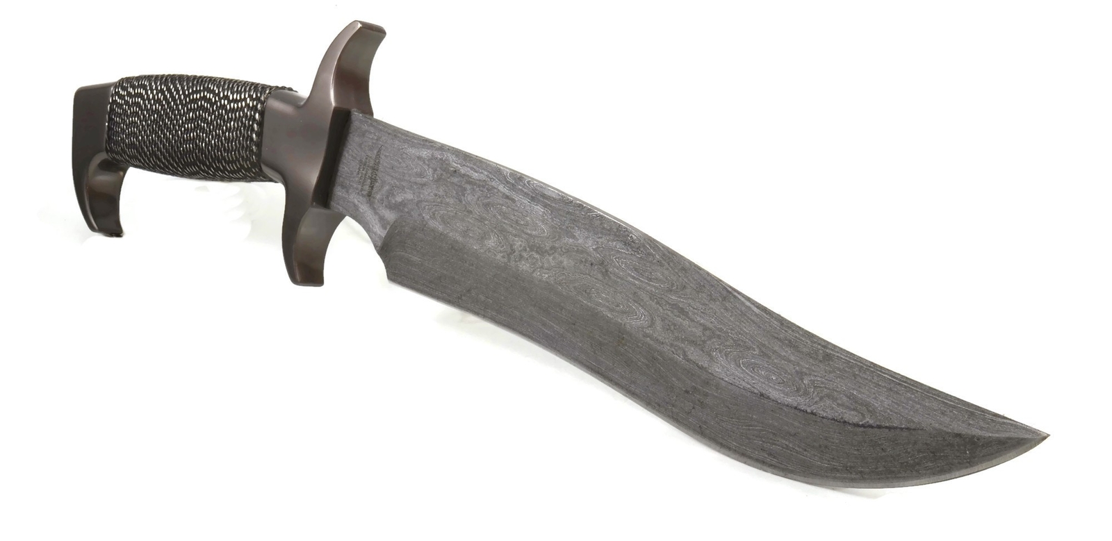 Gil Hibben's Big Highlander Damascus Fixed Blade Bowie Knife Gil Hibben's Big Highlander Damascus Fixed Blade Bowie Knife