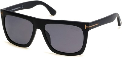 Pre-owned Tom Ford Morgan Ft0513 02d Black Smoke Polarized Plastic 57 Mm Unisex Sunglasses In Gray