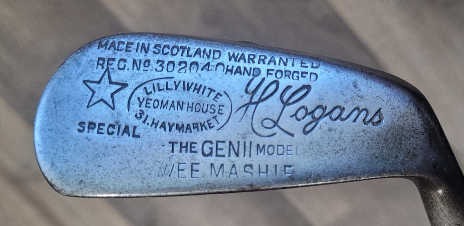 Antique Vintage Gibson Logan Hickory Wood Shaft Golf Club WEE Mashie Loft 45 Deg