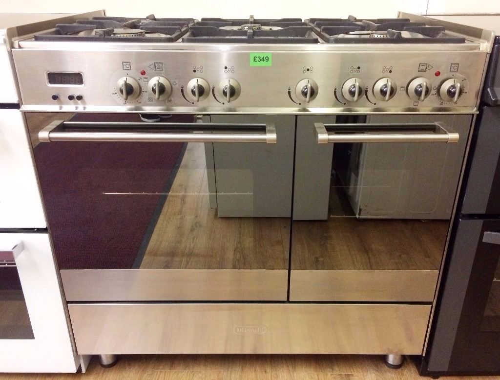 DeLonghi STAINLESS STEEL 90cm, Dual Fuel RANGE COOKER + 3 Month