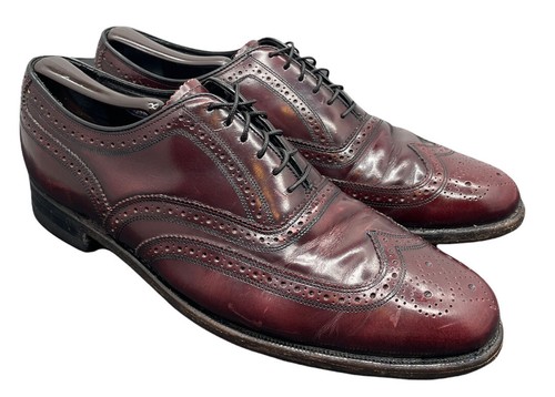 FLORSHEIMフローシェイム ハーバード ヴィンテージ 30353 Florsheim 30353 Wingtip Oxford Burgundy Leather Dress Shoes