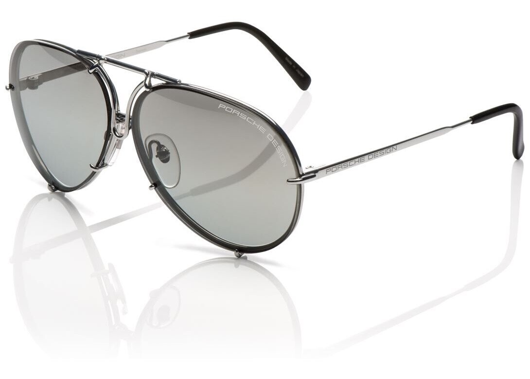 Pre-owned Porsche Design P8478 Iconic Sunglasses B - Titanium/grey Gradient + Extra Lenses In Grey Gradient,silver Mirrored V655