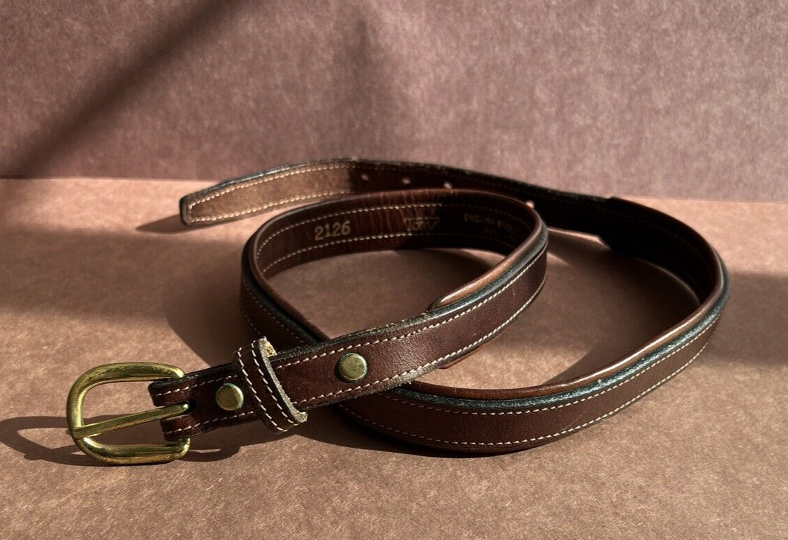 Tory English Bridle Leather Unisex Brown Padded Size 28