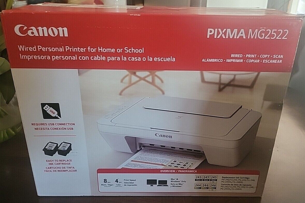 NEW Canon MG2522 (3722) All In One Printer-Free USB-School