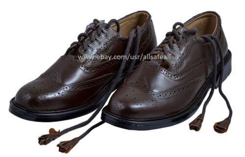 Ghillie Brogues Brown Leather Ghillie Brogues Scottish Kilt Shoes UK Sizes 7-12