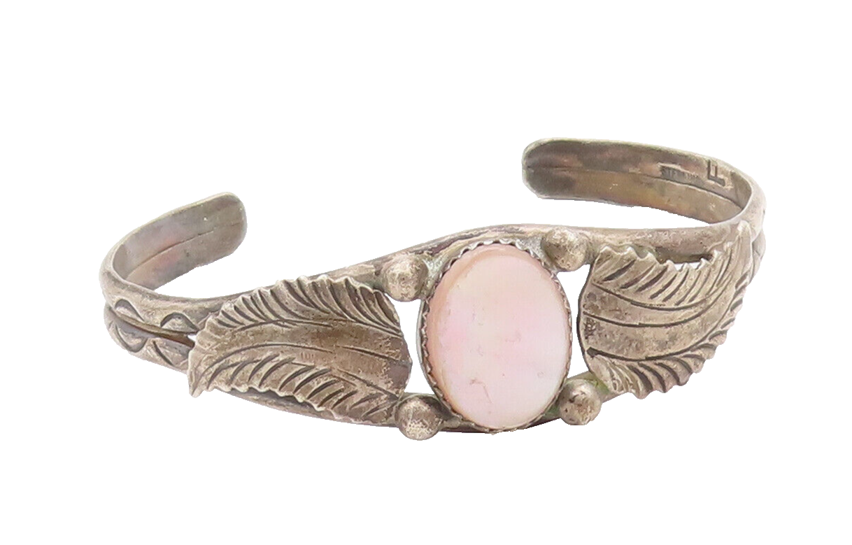 アクセサリー VT navajo bangle vintage Navajo Sterling Silver Stamped Children's Cuff Bracelet