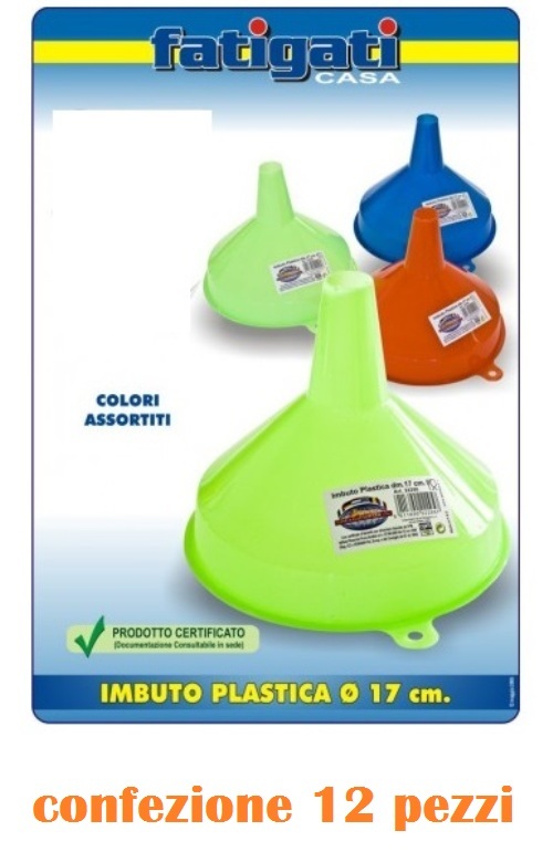 Set 12 Pezzi Imbuto In Plastica Diametro 17cm Colorato moc