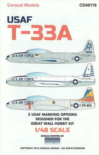 Caracal 1/48 Decal for USAF T-33A Shooting Star for GWH - CD48119 Caracal 1/48 Decal for USAF T-33A Shooting Star for GWH - CD48119
