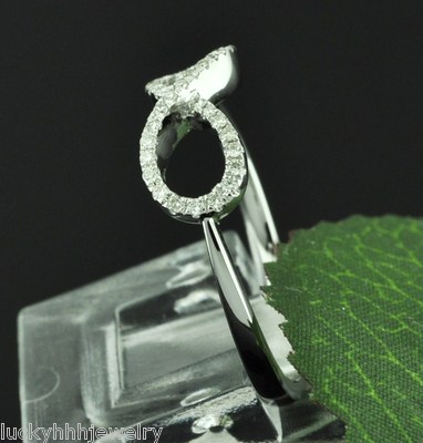 Pre-owned Luckyhhhjewelry 14k Solid White Gold Ladies Infinity Natural Diamond Ring 0.26 Ct Figure 8