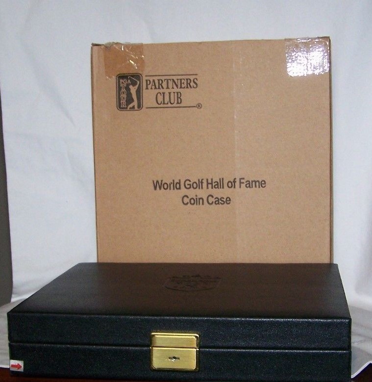 Partners Club World Golf Hall Of Fame Coin Case Leather Lk 2 Coin Inserts Key #3