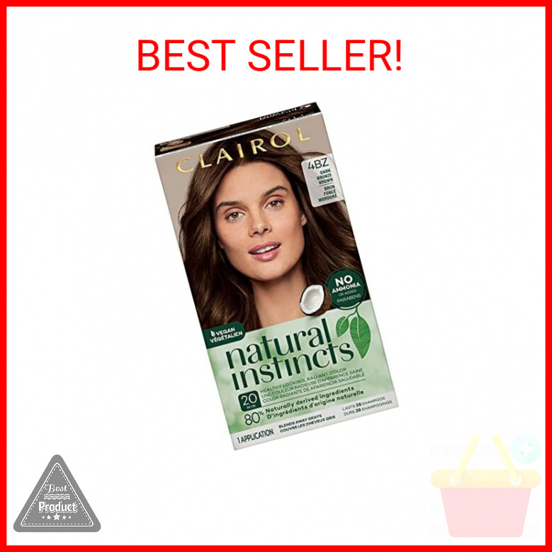 Clairol Natural Instincts Demi-Permanent Hair Dye, 4BZ Dark Bronze Brown Hair