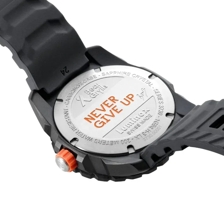 Pre-owned Luminox Men's Watch Bear Grylls Survival Quartz Orange Dial Black Strap Xb.3739