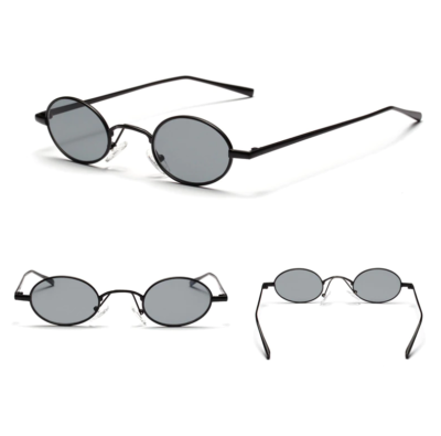 The Matrix Keanu Reeves Sunglasses Small Oval UV Dark Lens Black