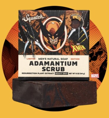 Dr. Squatch Limited Edition Marvel X-MEN Adamantium Scrub Soap NEW
