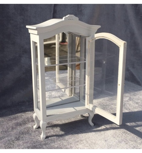 1:12 dollhouse display Shelf Wooden Cabinet with Mirror  Three Shelves furniture