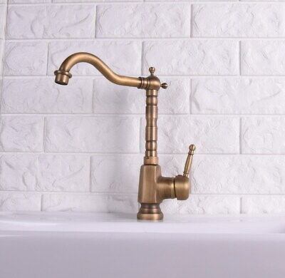 Retro Antique Brass Bathroom Faucet Single Hanele Basin Mixer Sink Taps zsf121