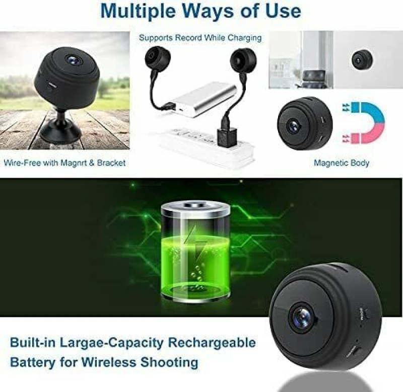 WiFi Wireless Camera Mini Security Camera Nanny Cam Audio Live Feed Android IOS