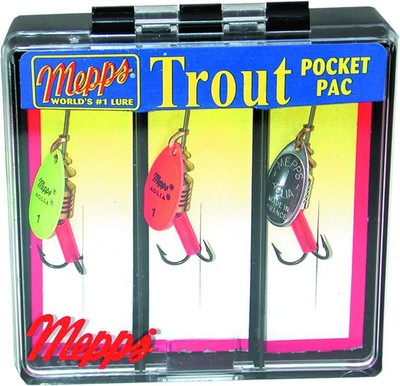 Mepps KB-T Pocket Pac Aglia Plain Trout Kit Assorted Treble Hook 3