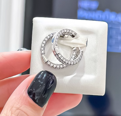 Pave hoop 2024 earrings pandora