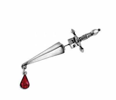 Alchemy Gothic Cesare's Veto faux stretch earring E257