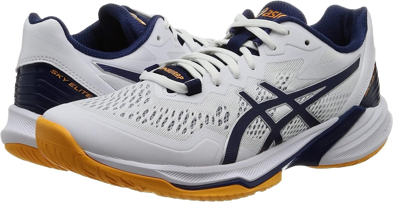 ASICS Men's Volleyball Shoes SKY ELITE FF 2 White Deep Ocean ASICS Men's Volleyball Shoes SKY ELITE FF 2 White Deep Ocean