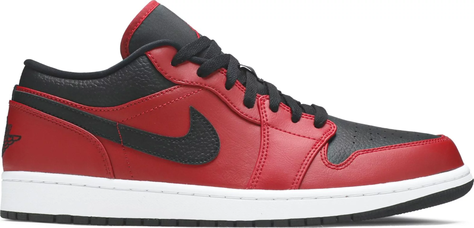 

Кроссовки Nike Air Jordan 1 Low Reverse Bred Red Black White 553558-605 мужские 13, Красный, Nike Air Jordan 1