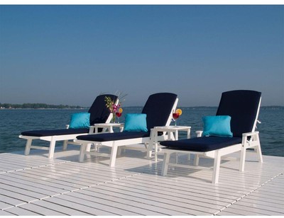 POLYWOOD Patio Chaise Lounge 250 lb. Capacity Stackable Adjustable Backrest