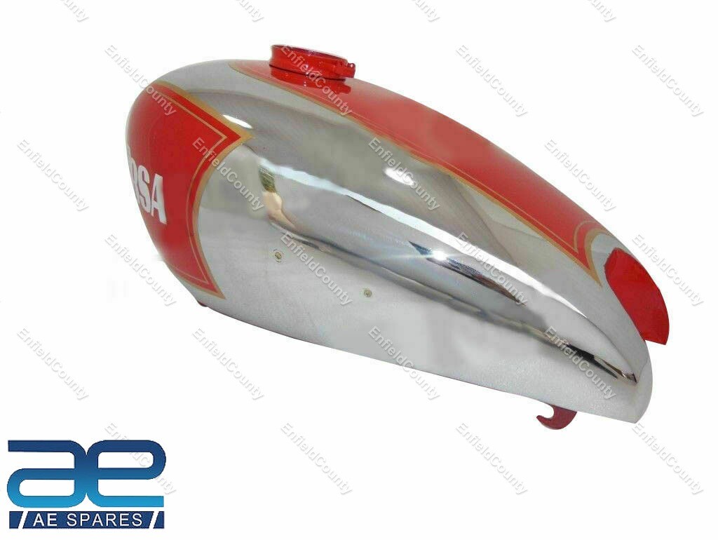 For BSA M20 Civil Model Red & Chrome Painted Petrol Fuel Gas Tank  