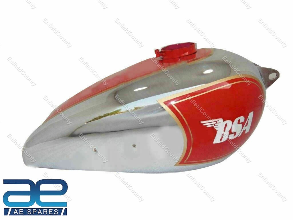 For BSA M20 Civil Model Red & Chrome Painted Petrol Fuel Gas Tank  