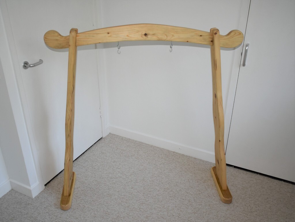 Large Wooden Gong Stand Fits Up to 32 inch Reclaimed Wood Rustic in