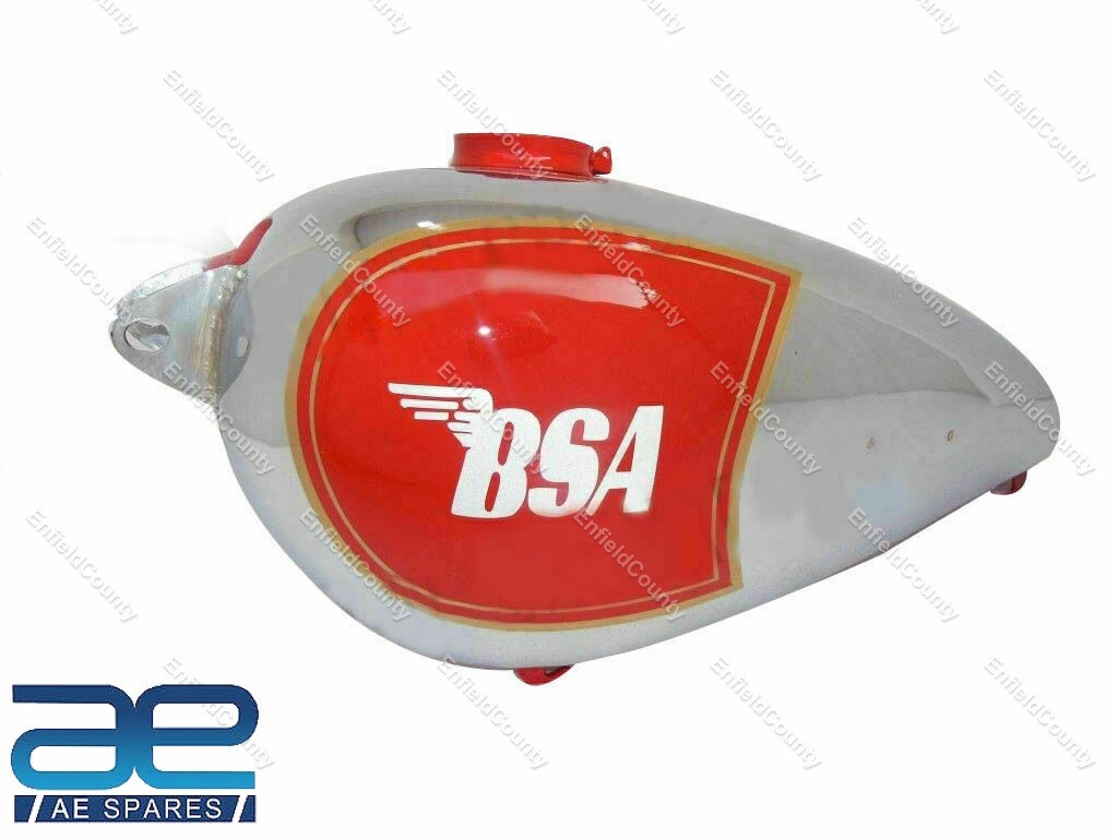 For BSA M20 Civil Model Red & Chrome Painted Petrol Fuel Gas Tank  