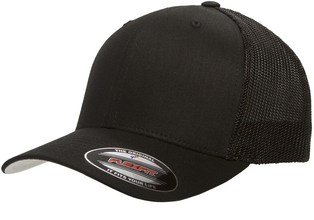 Flexfit Trucker Hat XXL Mesh Black Fitted Size OSFA L/XL XXL HAT