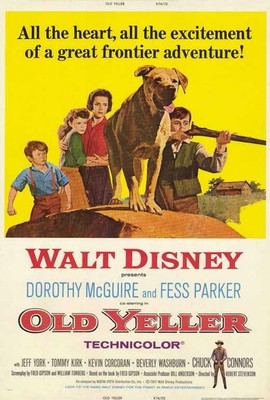 OLD YELLER Movie POSTER 27 x 40 Dorothy McGuire, Fess Parker, Tommy Kirk, A