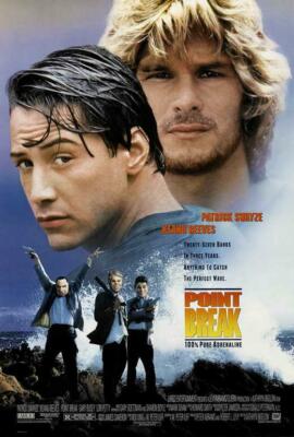POINT BREAK Movie POSTER 27 x 40, Patrick Swayze, Keanu Reeves, Gary Busey, C