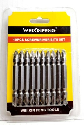 10pc Phillips Double End Screwdriver Bits Hex Driver 1/4'' Shank Long PH2 #11536