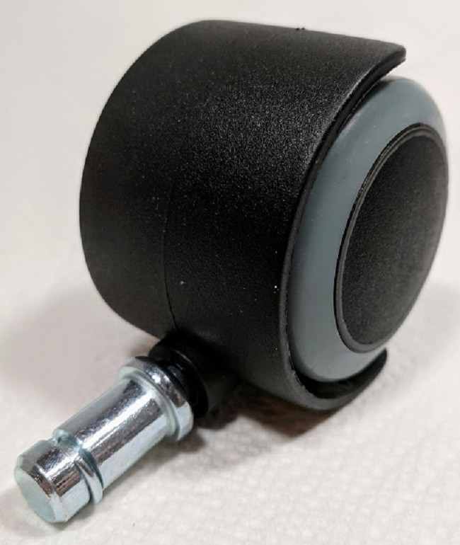 Caster Wheels Office Chair 2 In. Floor Protecting Rubber Standard Stem Blk/Gray.