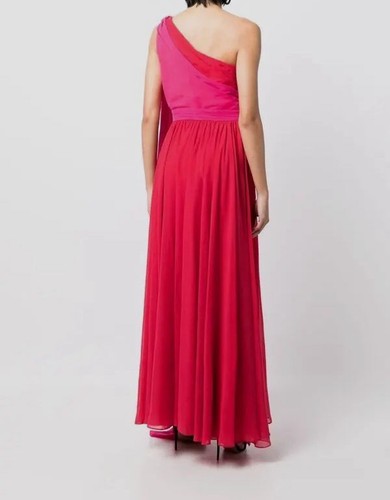Pre-owned Sachin & Babi $995  Women's Red Poppy Grace One-shoulder Gown Dress Size 6