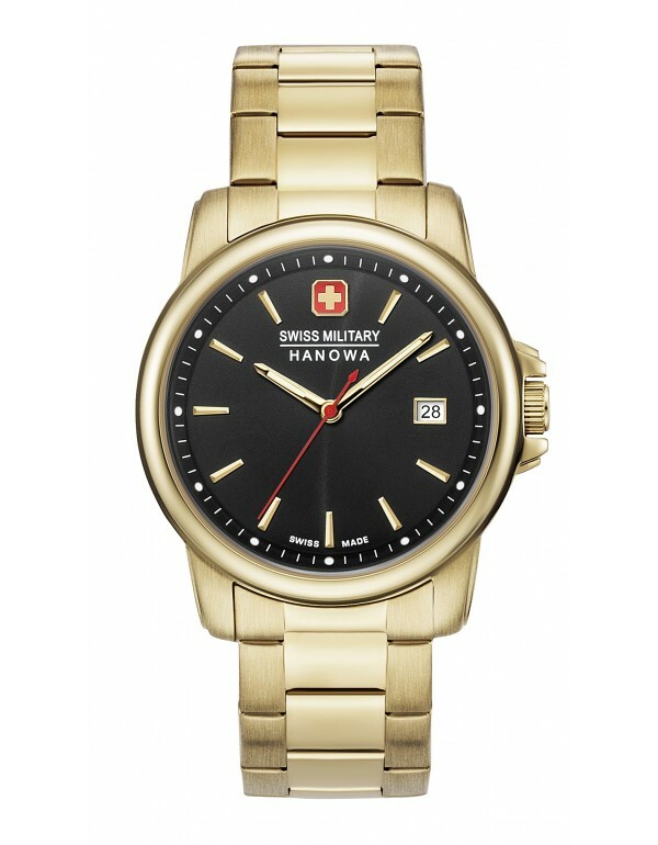 Pre-owned Swiss Military Hanowa Swiss Made Gold Tone Watch Black Dial 06-5230.7.02.007