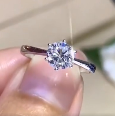 925 Sterling Silver Rings 1 carat Simulation Diamond Women Wedding Jewelry JZ456