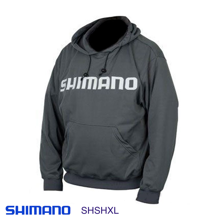FELPA CON TASCHE + CAPPUCCIO SHIMANO SWEATHOODY TG XL COLORE GRIGIO  COD. SHSHXL