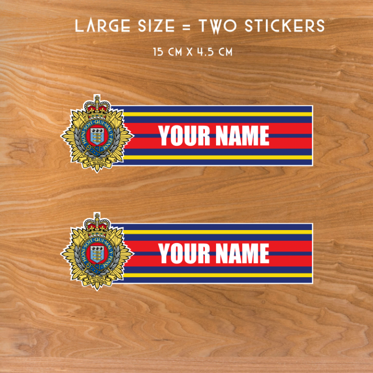 Custom Royal Logistics Corps (RLC) Waterproof Vinyl Name Stickers - Personalised - Picture 11 of 12
