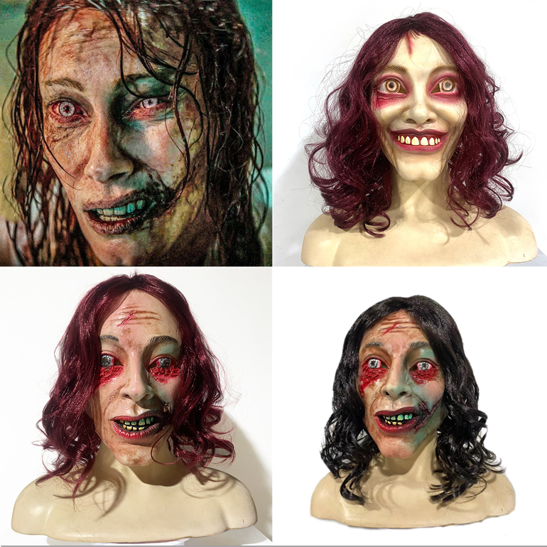 Evil Dead Rise Wigs Mask Cosplay Rave Horror Killer Latex Helmet Full Head Mask