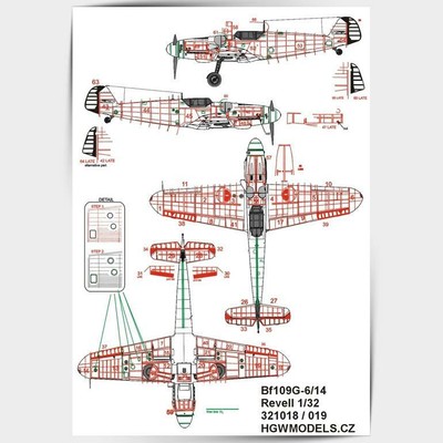 HGW 1/32 Messerschmitt Bf 109G-6 Riveting set Revell 321019
