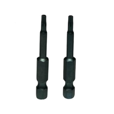 2Pcs T10 Torx Screwdriver Magnetic Bit 1/4  Drive 50mm Length With Security Hole