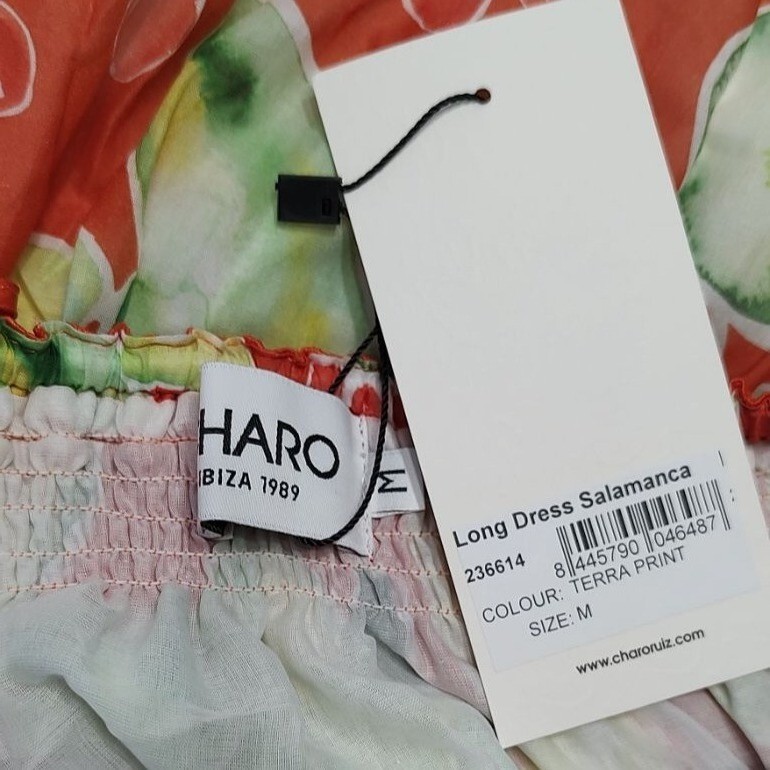 Pre-owned Charo Ruiz Ibiza Maxi Dress M Salamanca Terra Fruits Orange Cotton Resort Summer