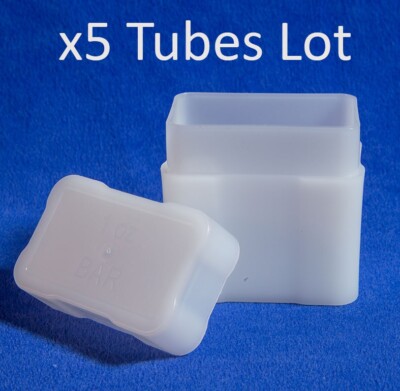 x5 1 Oz Silver Bar Storage Tubes Coin Safe Lot 5 Archival High Long Term Storage